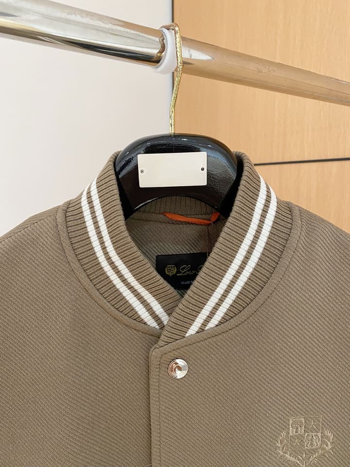 Loro Piana Men's Casual Jacket – Spring/Summer Collection – 2025SS in Black Varsity Jacket