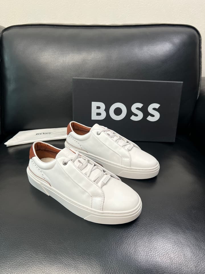 Boss Panelled Leather Sneakers