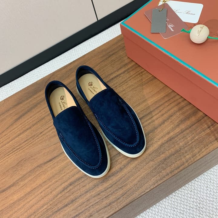 Loro Piana Glossy Cashmere Loafers in Blush Pink Suede