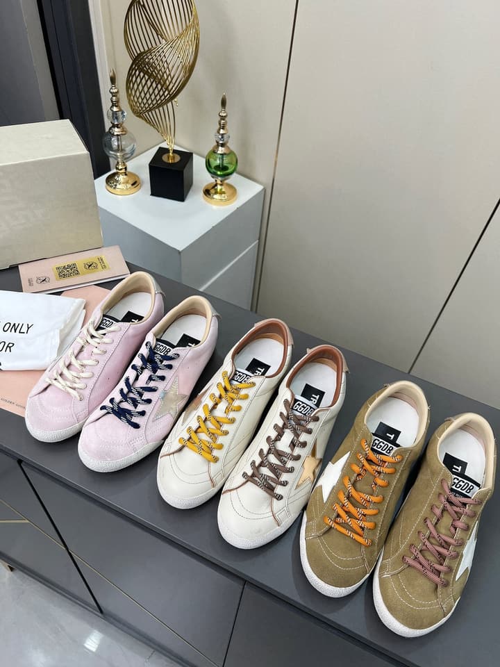 Golden Goose GGDB Star Distressed Sneakers in Black Suede