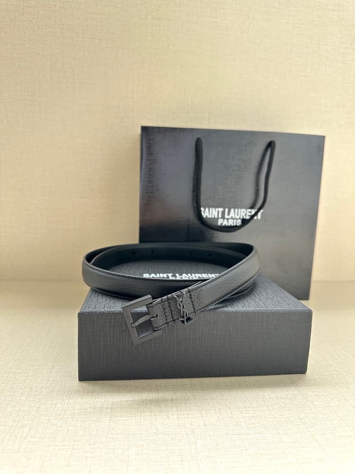 Saint Laurent Square Buckle Leather Belt