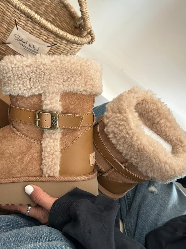 UGG Platform Shearling Ankle Boots