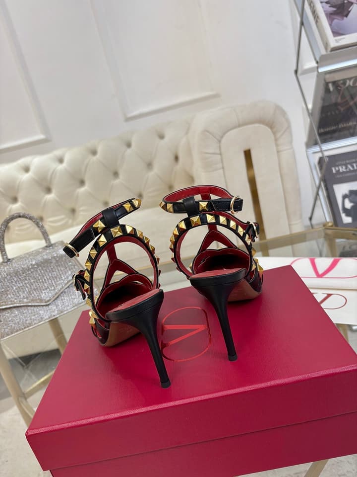 Valentino Studded Cut-Out High-Heeled Sandals – 26SS in Pink
