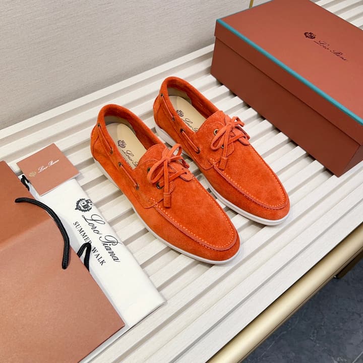 Loro Piana Moccasin Shoes – 2025 Collection in Navy Blue Leather
