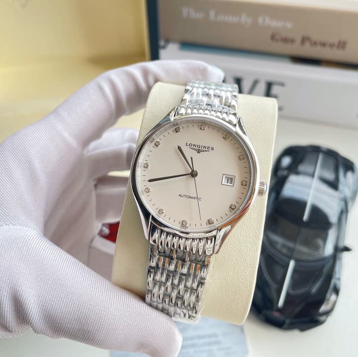 Longines Elegant Collection 39mm Automatic Watch in Black Dial Steel Bracelet