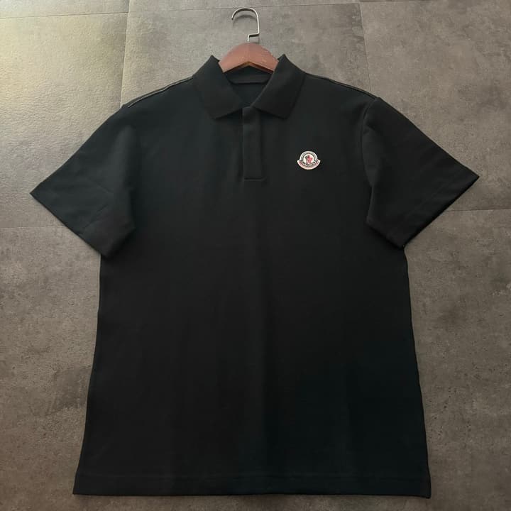 Moncler Logo Cotton Polo Shirt – 2026SS in Black