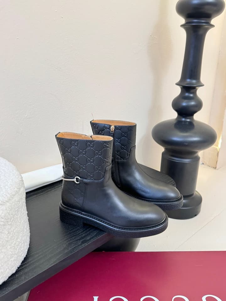 Gucci Runway Suede Boots in Taupe Suede