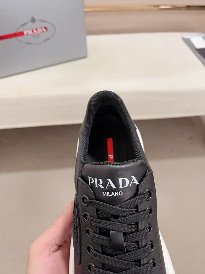 Prada Men's Air Cushion Sneakers in Dark Grey Monochromatic