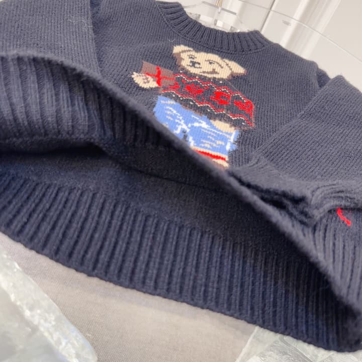Ralph Lauren Kids Knitted Sweater – Kids Collection in Dark Navy Bear Sweater