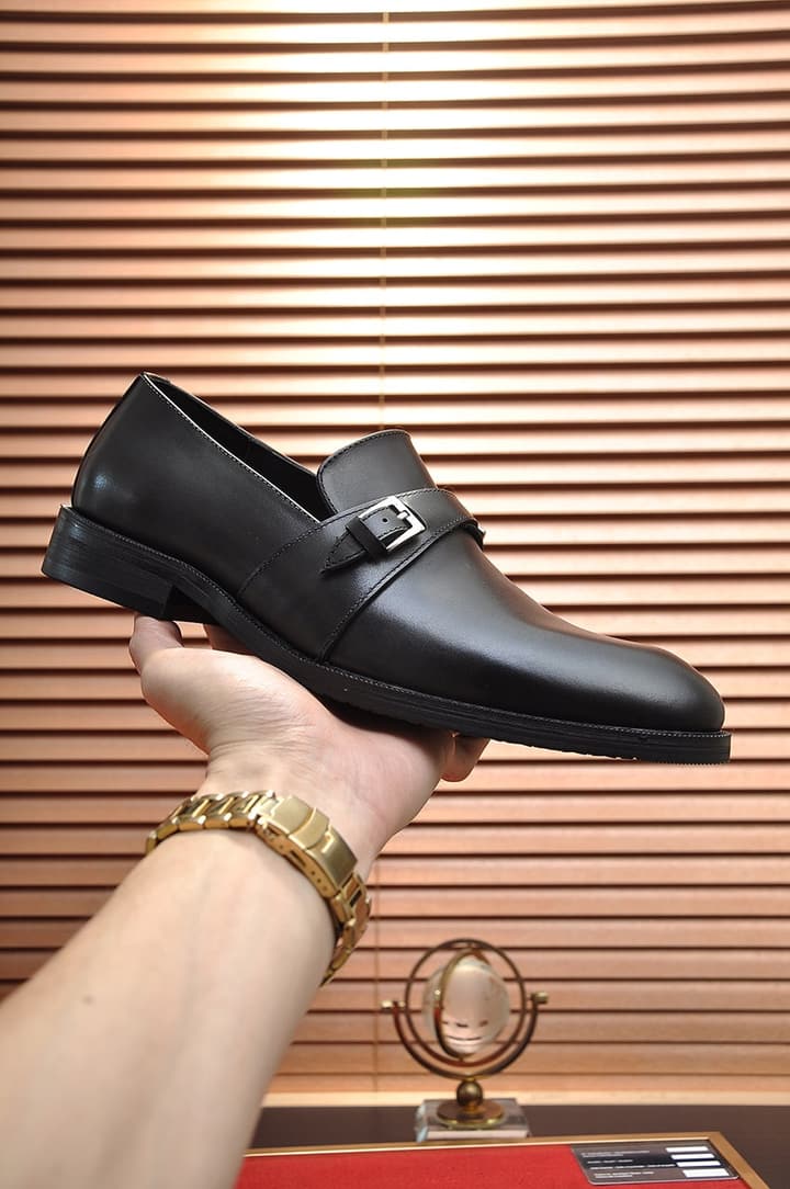 Hermès Leather Driving Shoes in Black