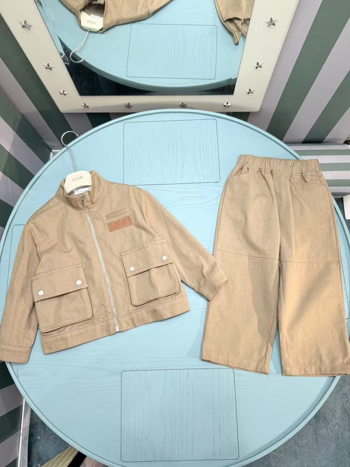 Dior Kids Two-Piece Outfit Set – Kids Collection – 2025SS in Light Tan Set