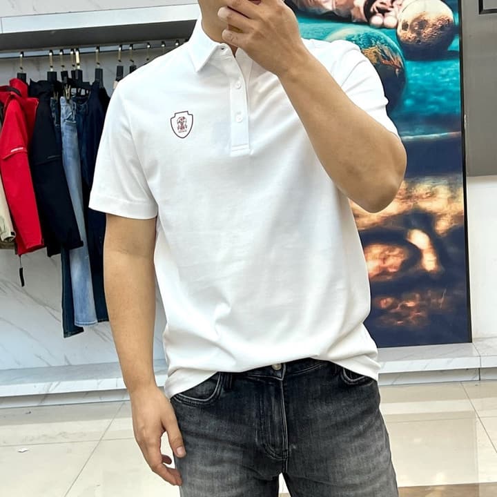 Brunello Cucinelli Short-Sleeved Polo Shirt – 2026 Spring/Summer Collection in Classic Black