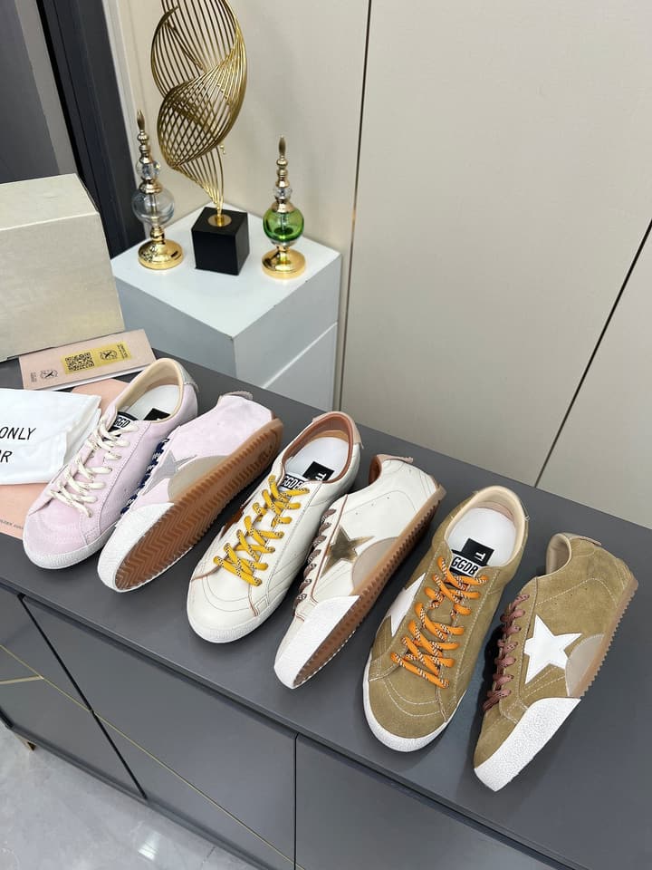 Golden Goose GGDB Star Distressed Sneakers in Black Suede