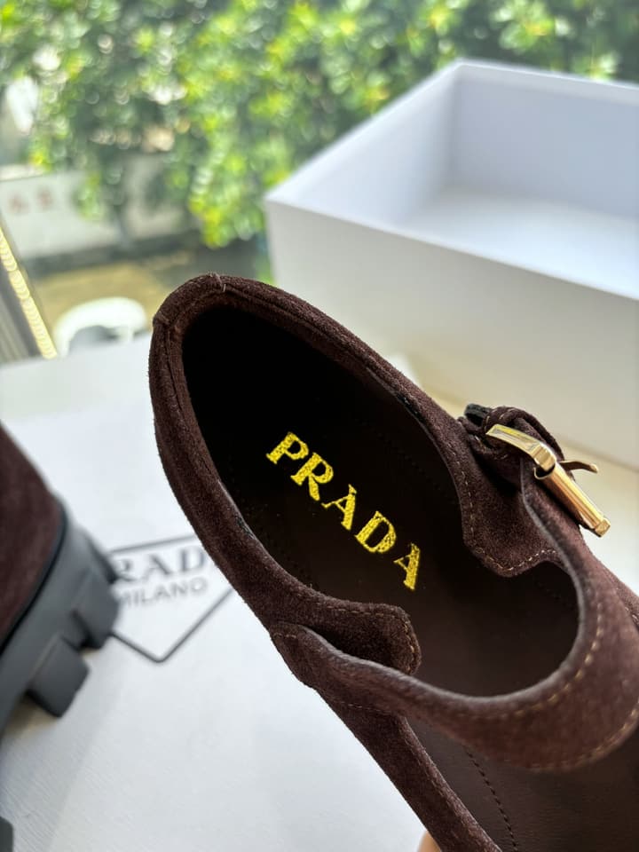 Prada Monolith Platform Mary Jane Loafers – 25FW in Assorted Leather & Suede Collection
