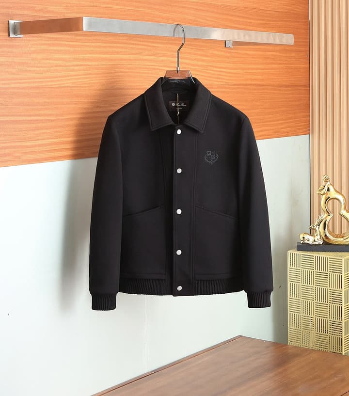 Loro Piana Wool Collared Business Casual Jacket – 2025FW in Black