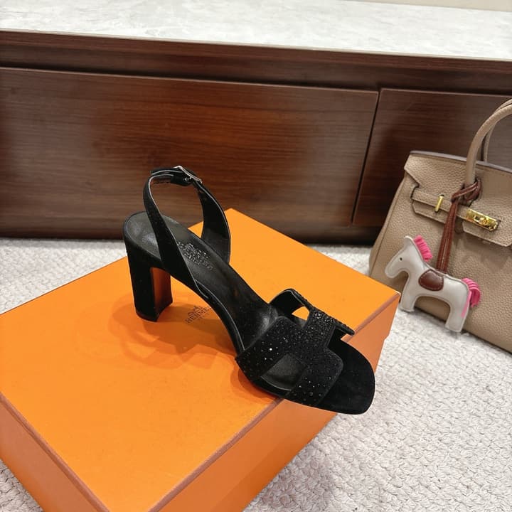 Hermès Eremite 80 Heeled Sandals in Black