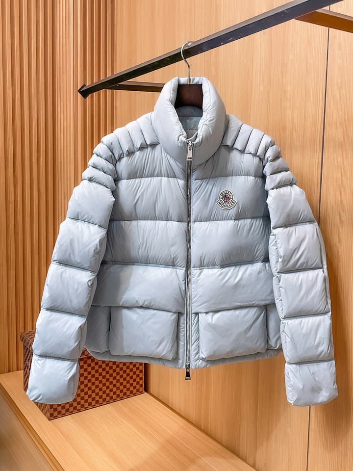 Moncler Stand Collar Embossed Down Jacket – Limited Edition in Black