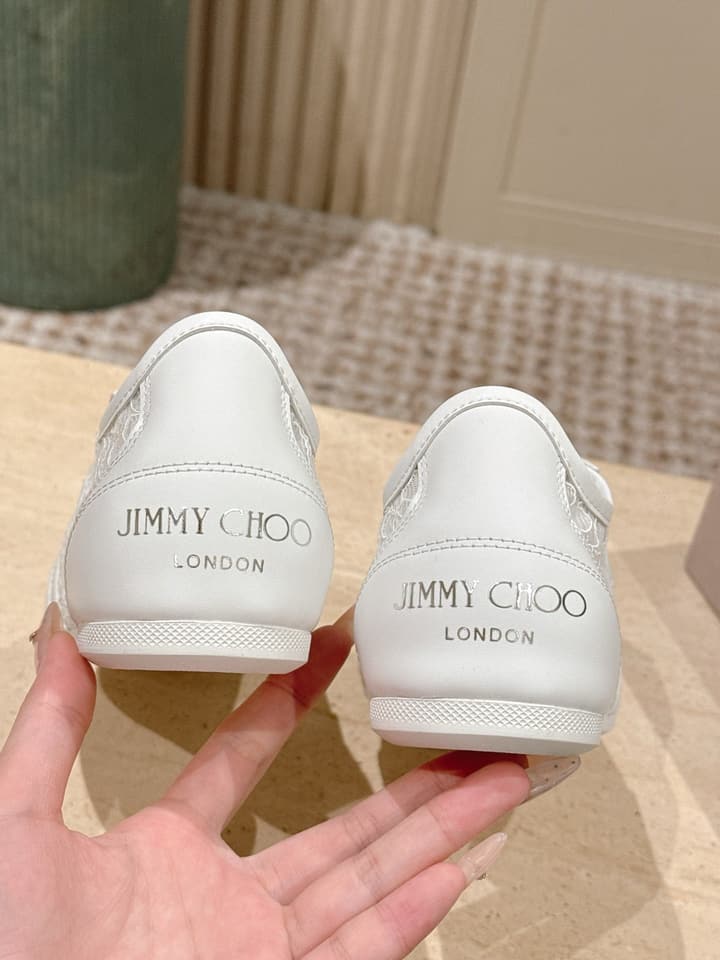 Jimmy Choo Diamond Lace Sneakers in Black Lace