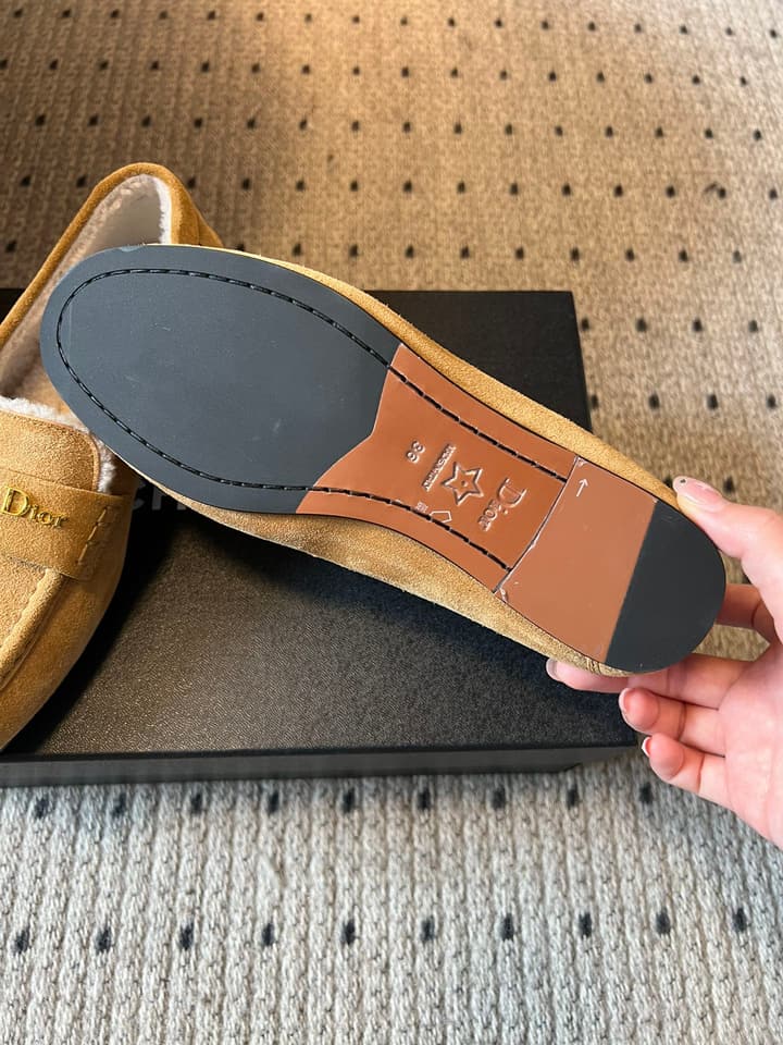 Dior Suede Fur-Lined Loafers – 25SS/FW in Black Suede