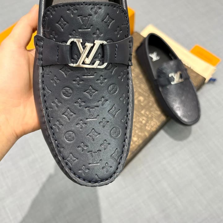 Louis Vuitton Men's Driving Shoes in Dark Blue