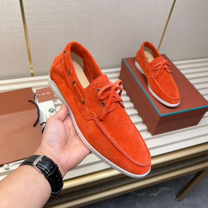Loro Piana Moccasin Shoes – 2025 Collection in Navy Blue Leather