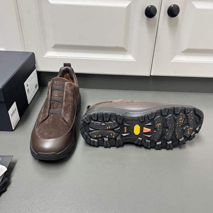 Zegna Triple Stitch™ Monte Perforated Casual Shoes in White Smooth