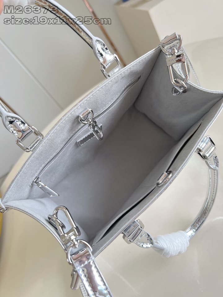 Louis Vuitton OnTheGo Small Monogram Miroir Tote Bag in Silver Monogram Miroir