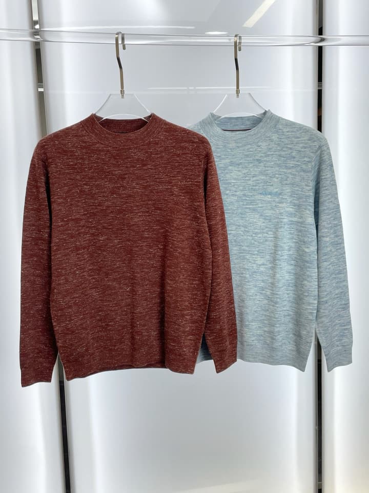 Loro Piana Men's Casual Knit Sweater in Light Grey Speckle