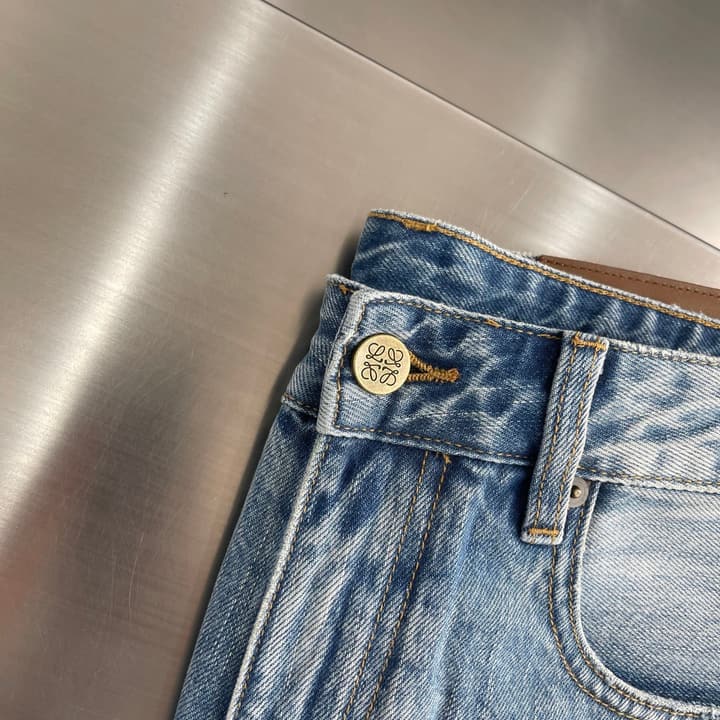 Loewe Washed Straight-Leg Denim Jeans – 2026 in Washed Blue