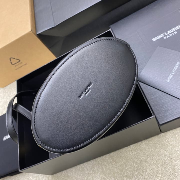 Saint Laurent Smooth Leather Basket Tote Bag