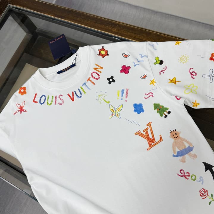 Louis Vuitton Oversized Round Neck T-Shirt – Summer Collection – 26SS in White