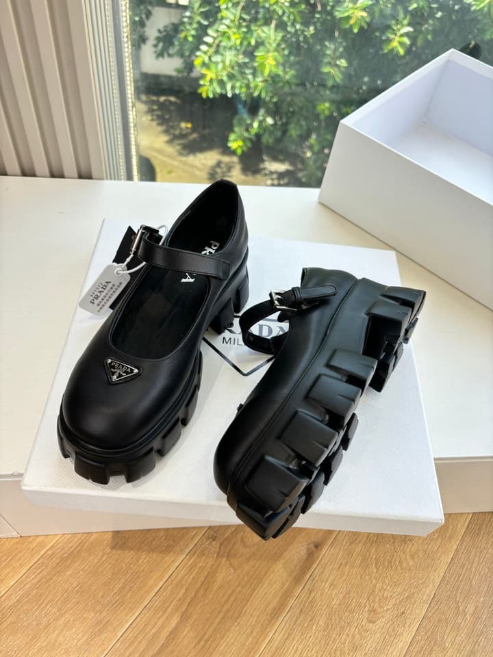 Prada Monolith Platform Mary Jane Loafers – 25FW in Assorted Leather & Suede Collection
