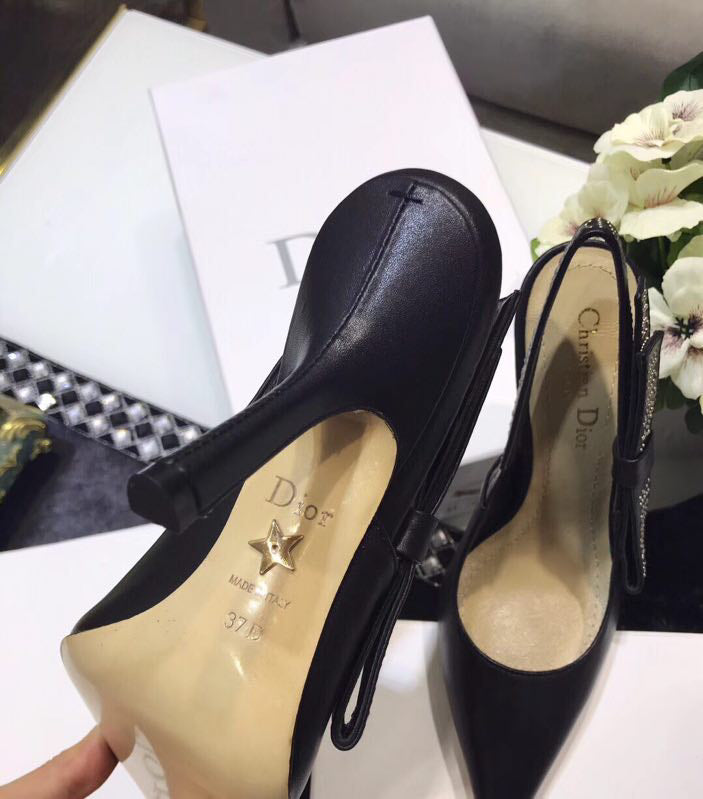 Dior J'Adior Studded Calfskin Slingback Sandals