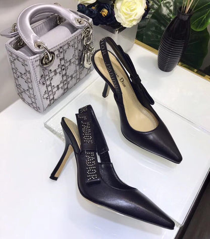 Dior J'Adior Studded Calfskin Slingback Sandals