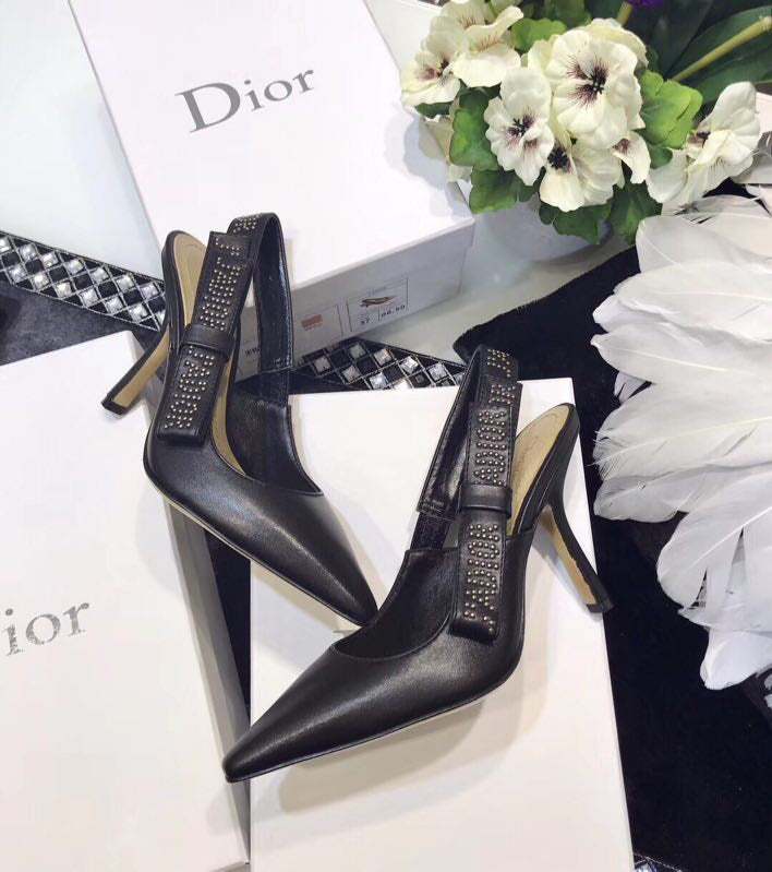 Dior J'Adior Studded Calfskin Slingback Sandals