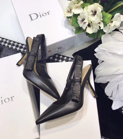 Dior J'Adior Studded Calfskin Slingback Sandals