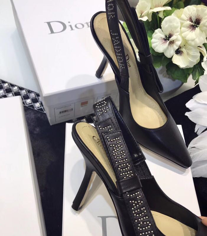 Dior J'Adior Studded Calfskin Slingback Sandals