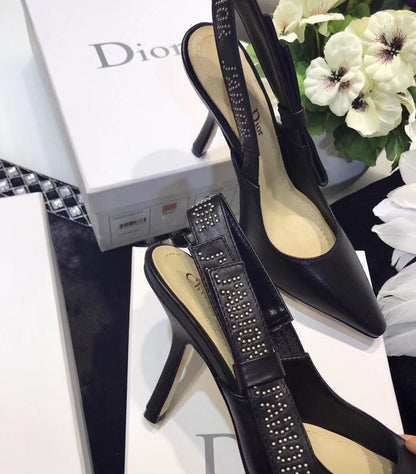Dior J'Adior Studded Calfskin Slingback Sandals