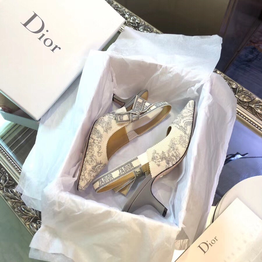 Dior J'Adior Oblique Embroidered Webbing Sandals – 20SS