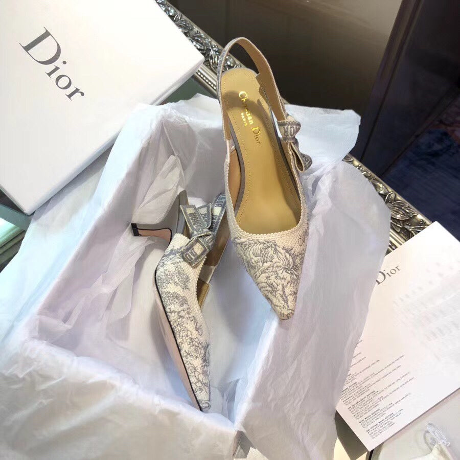 Dior J'Adior Oblique Embroidered Webbing Sandals – 20SS