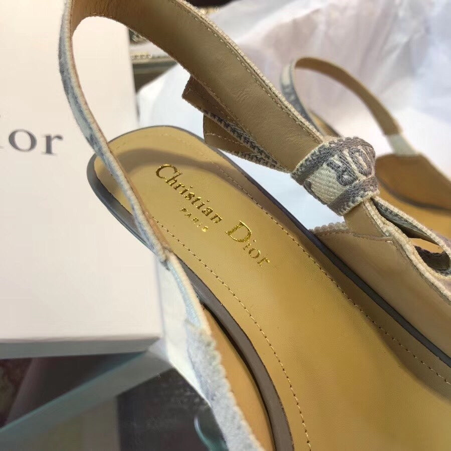 Dior J'Adior Oblique Embroidered Webbing Sandals – 20SS