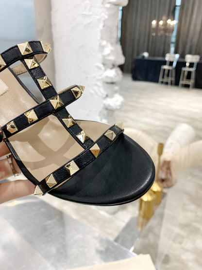 Valentino Rockstud Classic Block Heel Sandals