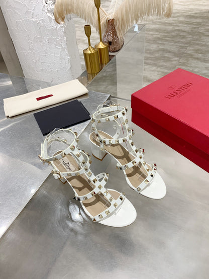 Valentino Studded Classic Block Heel Sandals