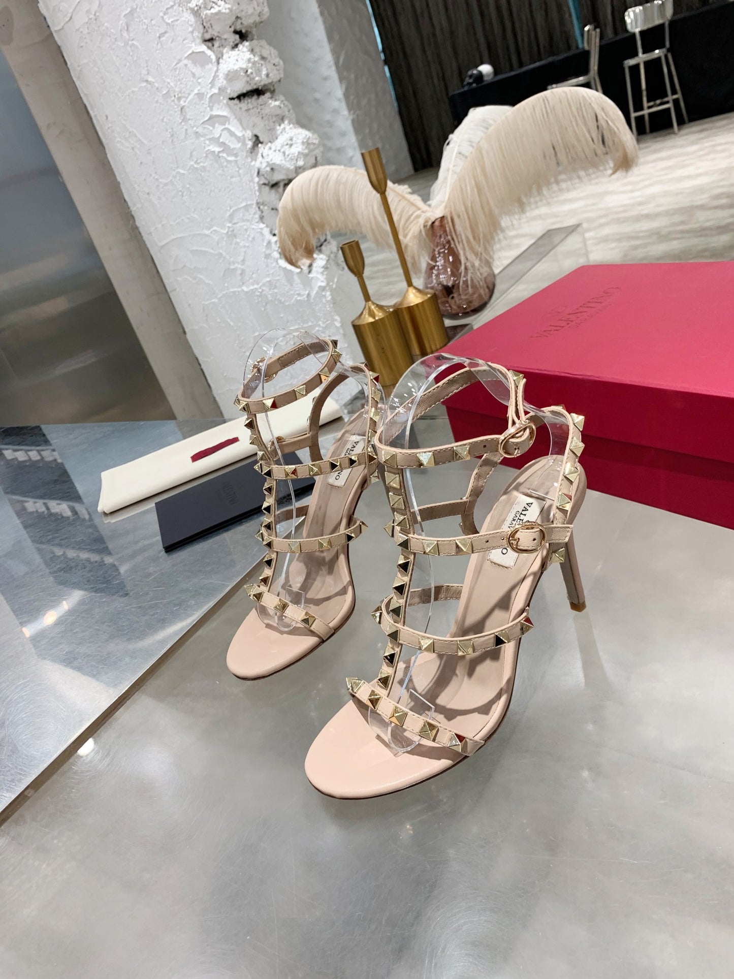 Valentino Rockstud Classic Block Heel Sandals – 6.5cm