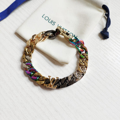 Louis Vuitton Colorful Monogram Cuban Chain Bracelet