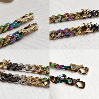 Louis Vuitton Colorful Monogram Cuban Chain Bracelet