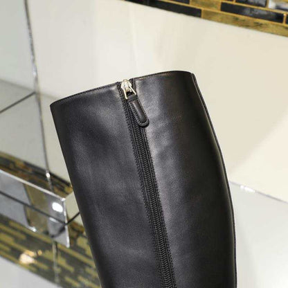 Chanel Classic Chain Detail Knee-High Boots
