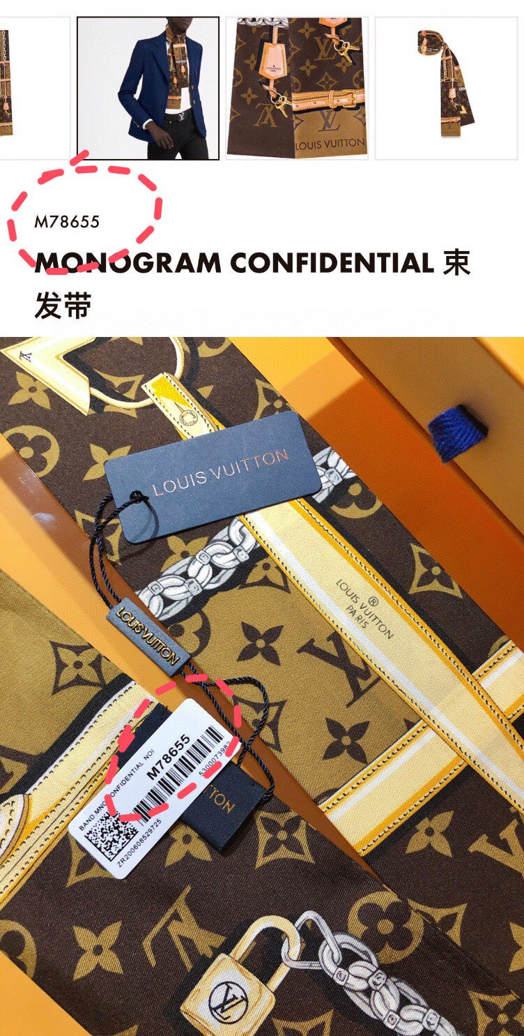Louis Vuitton Monogram Confidential Silk Scarf