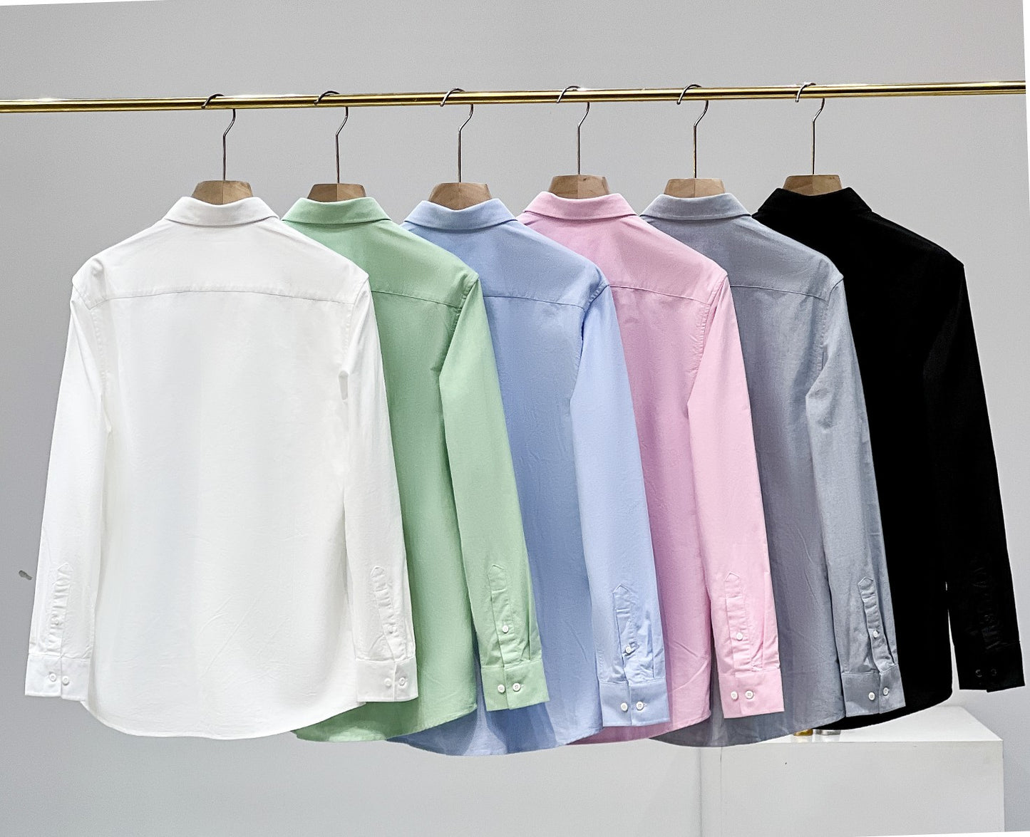 Kenzo Gold Embroidered Tiger Head Oxford Long Sleeve Shirt