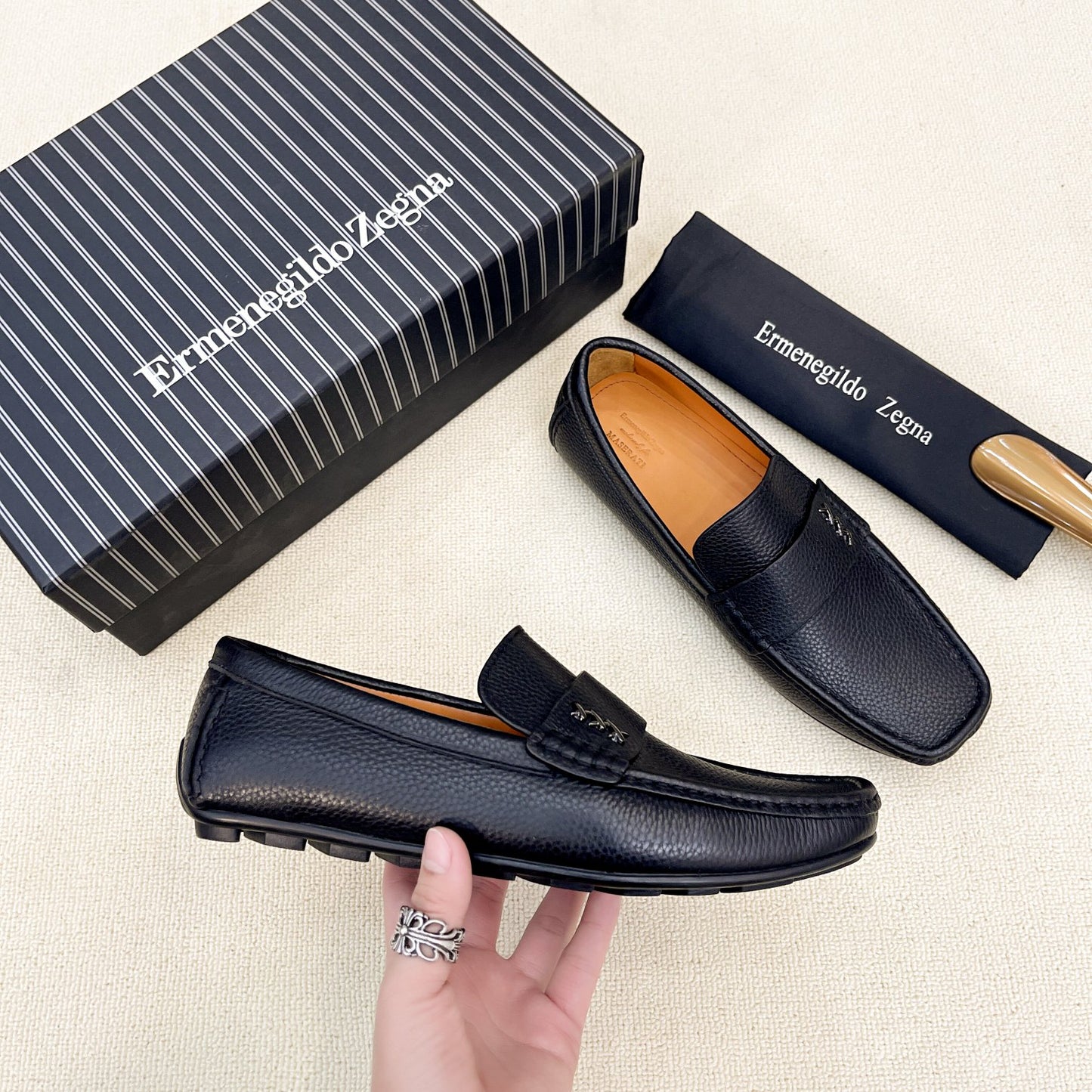 Zegna Classic Leather Driving Shoes